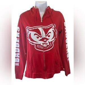 Victoria’s Secret Wisconsin Badgers Women’s  XS Zip-Up Hoodie Pink 5th & Ocean